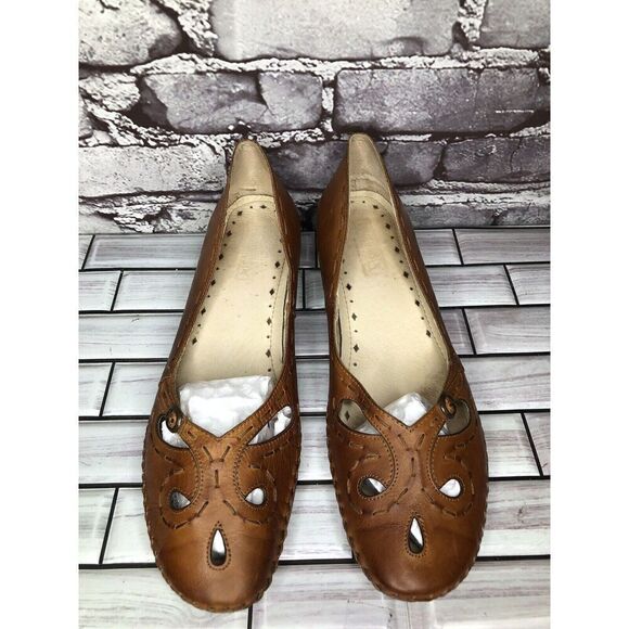 Pikolinos Brown Leather Cut Out Floral Pump Heel Shoes Women’s Sz 41EU/10.5M US - Picture 2 of 16